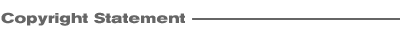 Copyright Statement